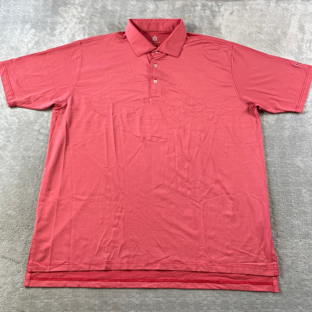 Turtleson Polo Shirt‎ Mens XXL Red Tour Performance Striped Golf Stretch Light
